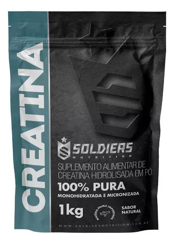 Creatina Monohidratada 1kg 100% Pura Soldiers Nutrition Sem Sabor